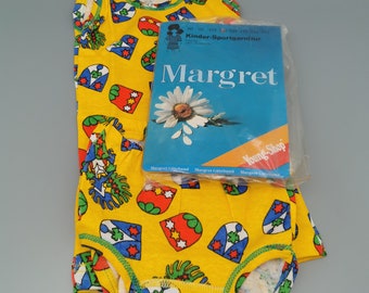 Original 70s Girls Underwear Set Brief Undershirt Vintage 80s NOS Deadstock OVP Crest Gr.116