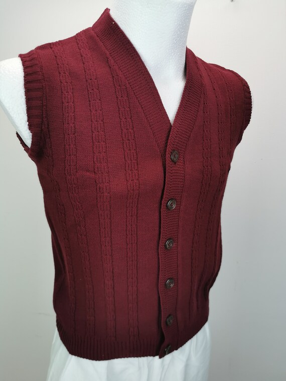 70s deadstock vintage men's knit vest slipover 60… - image 5