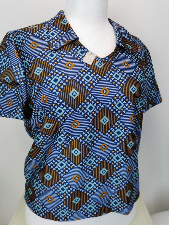 60s Deadstock Women's Short Sleeve Shirt Blouse 1… - image 1