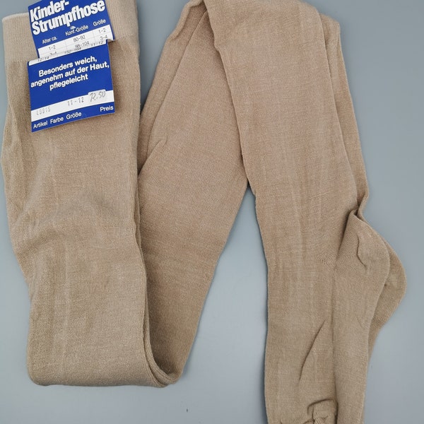 Original 80s Enfants Tricoter Collants d’hiver Vintage 70s NOS Non porté 152-164 Âge 12 marron