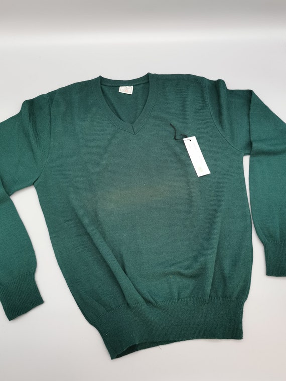 waldgrüner 60er Strick Pulli Deadstock Damen Pull… - image 7