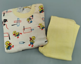 Pijama infantil original 50s deadstock pijama 60s traje casa dos piezas talla 86 NOS Mid Century Vintage