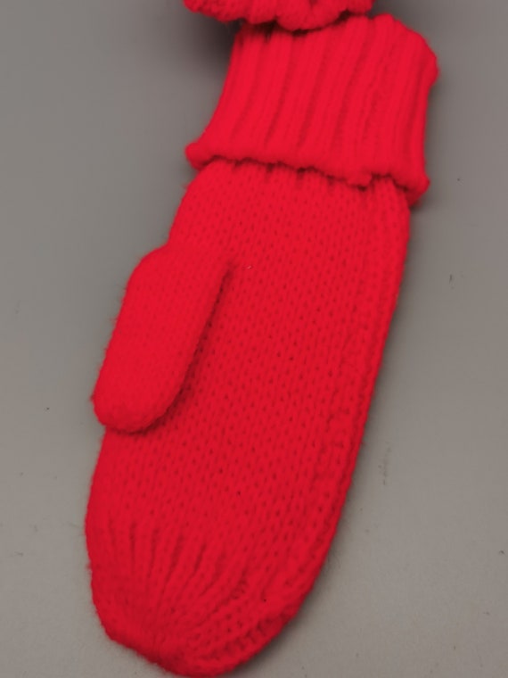 Original 70s Ergee Knit Gloves Mittens Size 3.5 V… - image 6