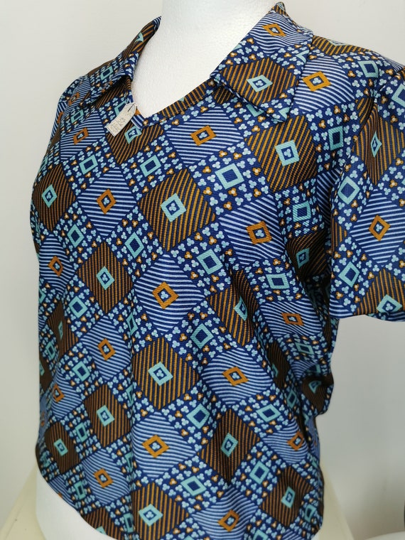 60s Deadstock Women's Short Sleeve Shirt Blouse 1… - image 3