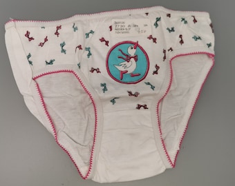 Original 80s Girls Underwear Underpants Brief Vintage 90s NOS Deadstock OVP Duck Gr.164 152