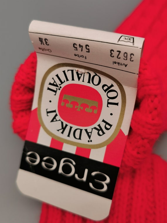 Original 70s Ergee Knit Gloves Mittens Size 3.5 V… - image 5