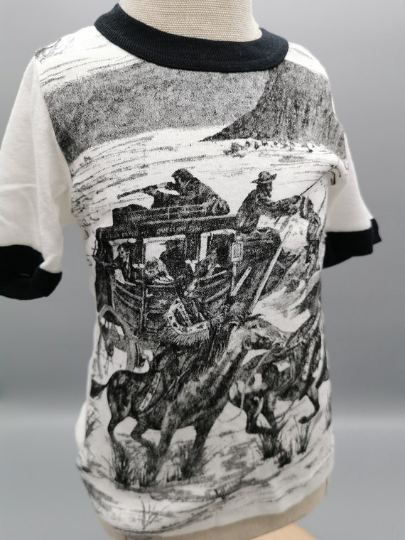 Deadstock 70er Kinder Western Cowboy T-Shirt Ripp… - image 4