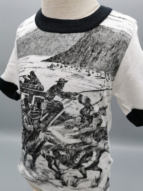 Deadstock 70er Kinder Western Cowboy T-Shirt Ripp… - image 7