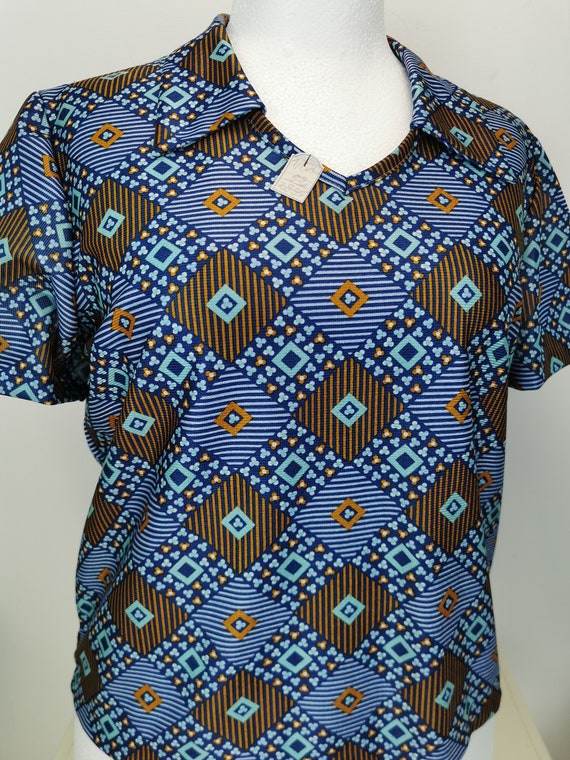 60s Deadstock Women's Short Sleeve Shirt Blouse 1… - image 2