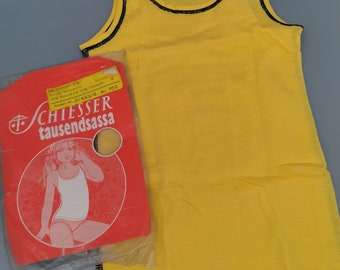 Original Schiesser Kids 70s Undershirt Gr.104 Space Age Vintage Tank Top Shirt 80s NOS Deadstock