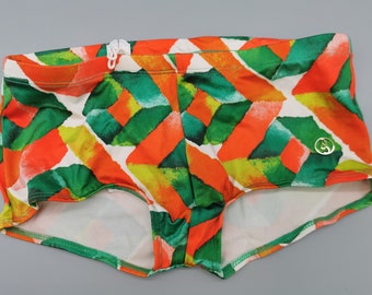 70er Jahre Deadstock Susa Vintage Herren Badehose Badeshorts 70s swim trunks NOS Gr. 6 S M Batik