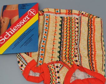 Originale Schiesser 70s Mutande Panty Gr.164 Space Age Vintage Bambini Donne XXS 80s Deadstock NOS