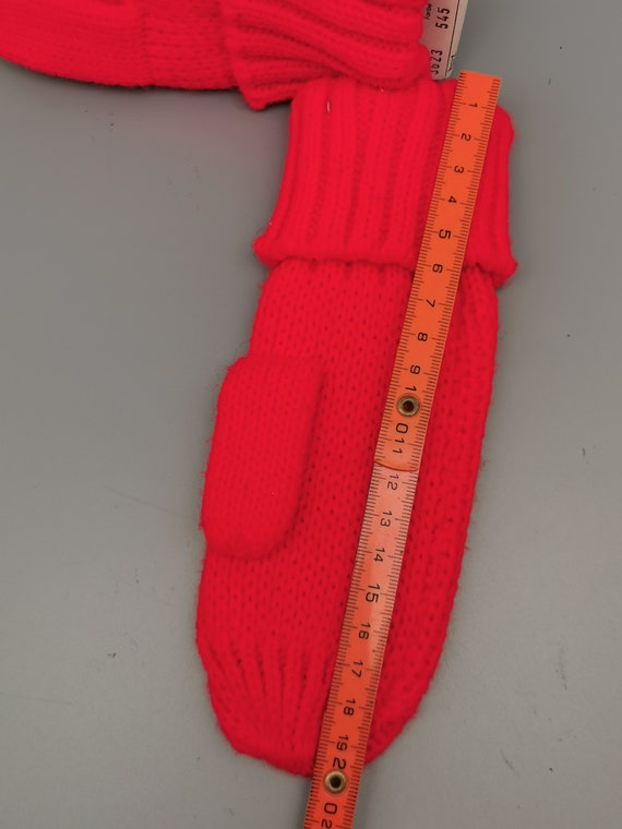 Original 70s Ergee Knit Gloves Mittens Size 3.5 V… - image 8