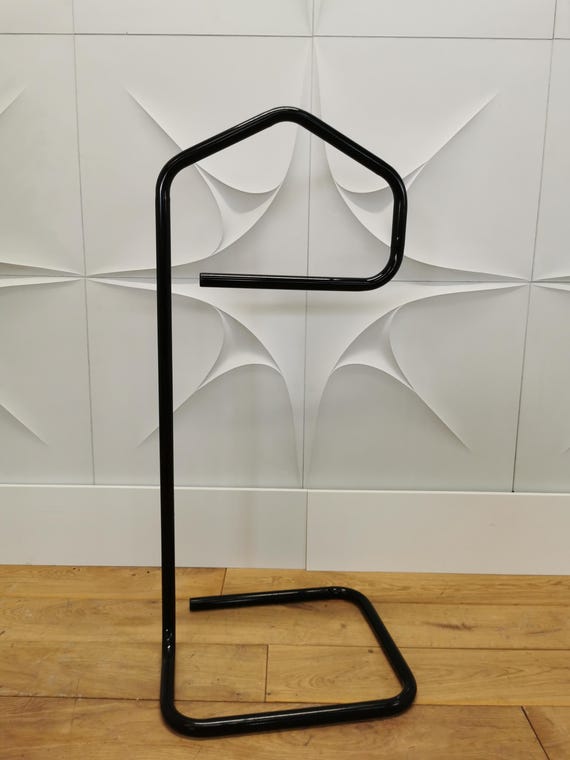 Vintage Ikea Järpen Postmodern 80er 90er Stummer Diener Herrendiener Kleiderständer Stahlrohr schwarz Gammelgaard