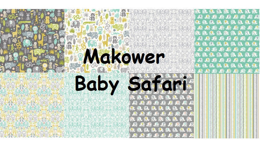 Baby Safari Pairs Grey - Makower UK - PER QUARTER METRE Baby Safari Pairs Grey - Makower UK - PER QUARTER METRE