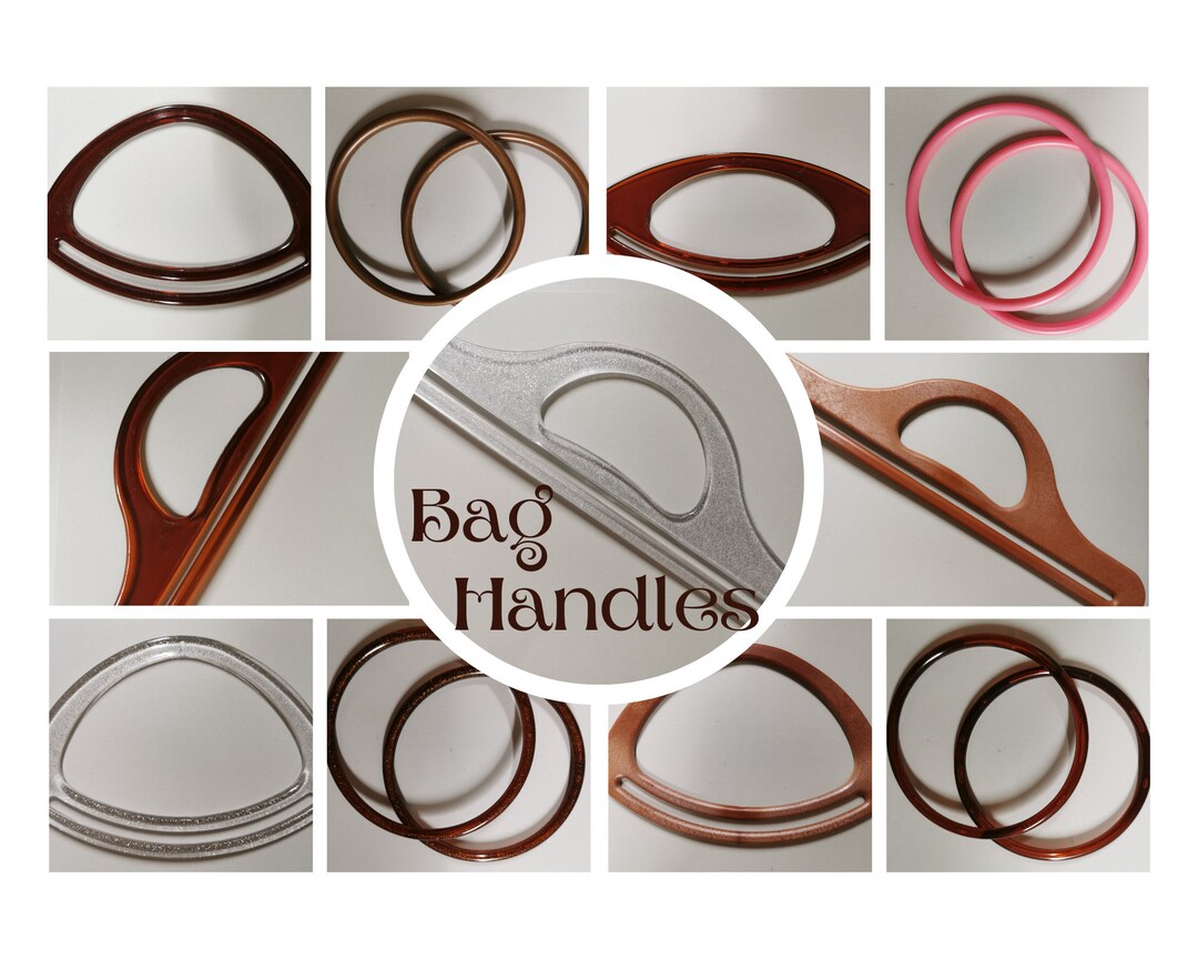 Plastic Handle Pattern Plastic Bag Handles Various Colours & Shapes Wood Effect Amber Glitter ...