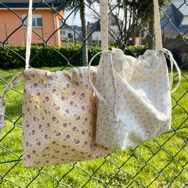 Bolso Charlotte, bolso de tela con flores, bolso floral de algodón, bolso cruzado