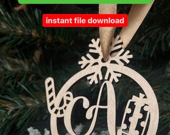 Wooden balls toy for Christmas tree svg Personalized Christmas Balls dxf svg png pdf Laser Cutting Files digital Digital Download
