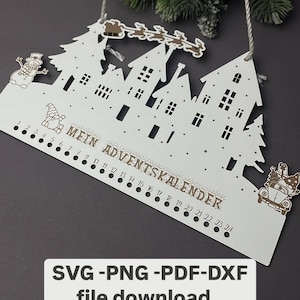 Calendário do Advento svg png dxf pdf