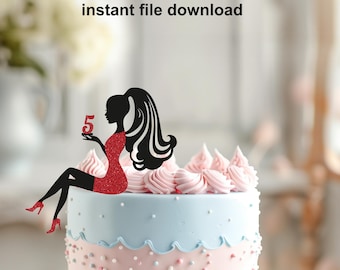 gerl topper cake,girl on a cake with a number in hand,cake topper Girl svg,Girl topper svg,SVG sitting girl topper,cake topper girl png