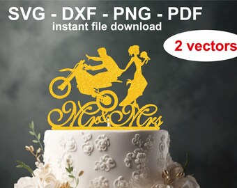 motocross bike wedding topper png dxf pdf svg