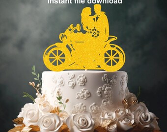 Wedding Motocross Cake topper SVG dxf png pdf