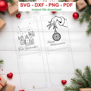 Geldkartenvektor, SVG Geldkarten, Lasercut Vorlage, Kerstmis Geldgeschenkkarte SVG PDF PNG DXF, SVG, Weihnachten