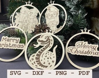 Christmas balls svg,Christmas laser file,Christmas ornaments ,2025 snake Christmas balls ,Merry Christmas balls tree svg,laser cut files