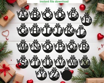 Christmas Balls svg, Christmas Monogram svg, Personalized Christmas Balls svg, Christmas Ornaments svg png,Laser cut file,digital download