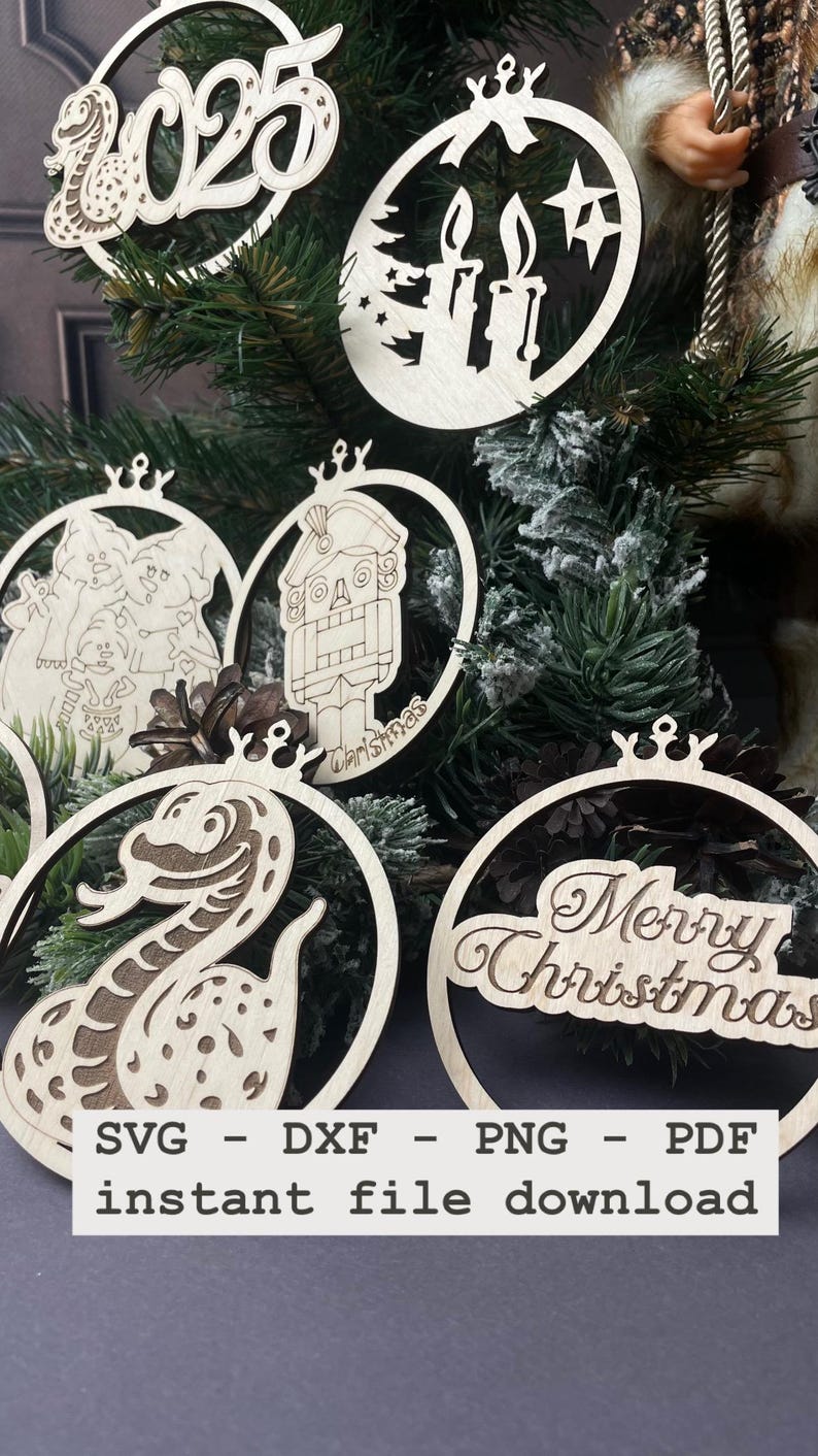 Weihnachtskugeln SVG, WeihnachtsLaserdatei, Weihnachtsschmuck, 2025