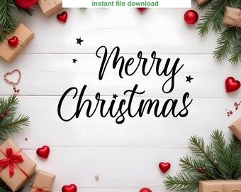 Merry Christmas text svg , Merry Christmas text pdf , Cut files cricut