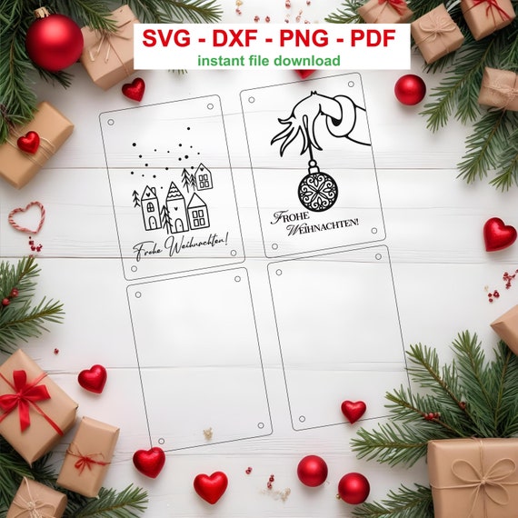 Geldkartenvektor , svg Geldkarten , Lasercut Vorlage , Christmas Geldgeschenkkarte svg pdf png dxf, SVG , Weihnachten