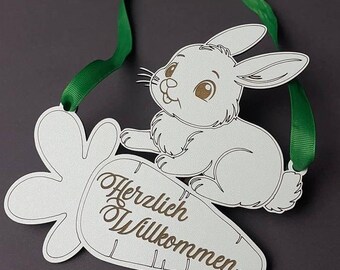 Ostertür svg , Osterhase , Osterhase svg pdf dxf , Easter Bunny Svg , Easter Svg , ostern lazer cut, svg ostern , Willkommen , Hase svg