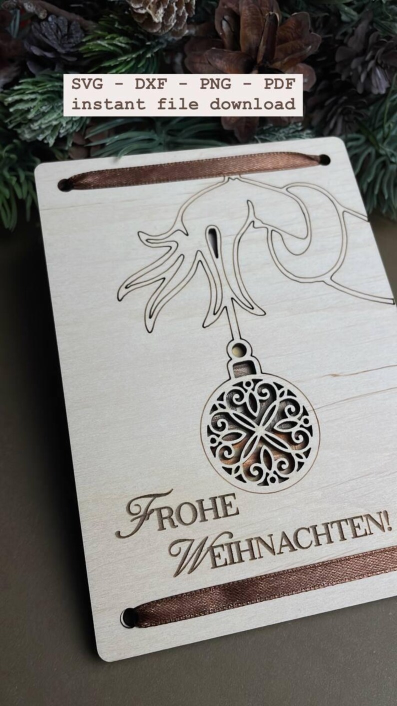 Geldkartenvektor , svg Geldkarten , Lasercut Vorlage , Christmas Geldgeschenkkarte svg pdf png dxf, SVG , Weihnachten image 2