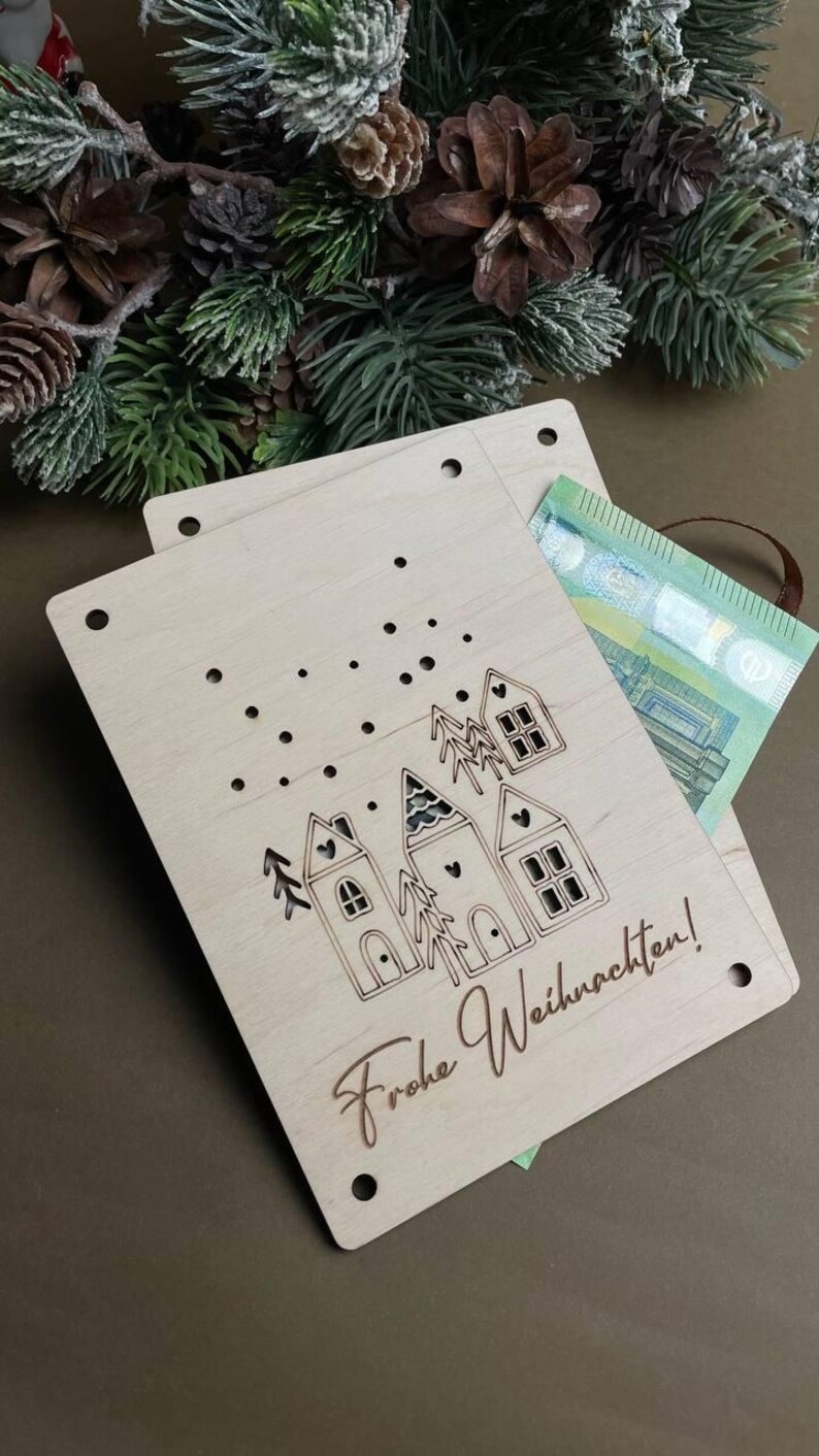 Geldkartenvektor , svg Geldkarten , Lasercut Vorlage , Christmas Geldgeschenkkarte svg pdf png dxf, SVG , Weihnachten image 7