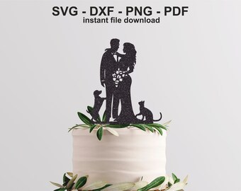 groom bride dog cat SVG pdf dxf png