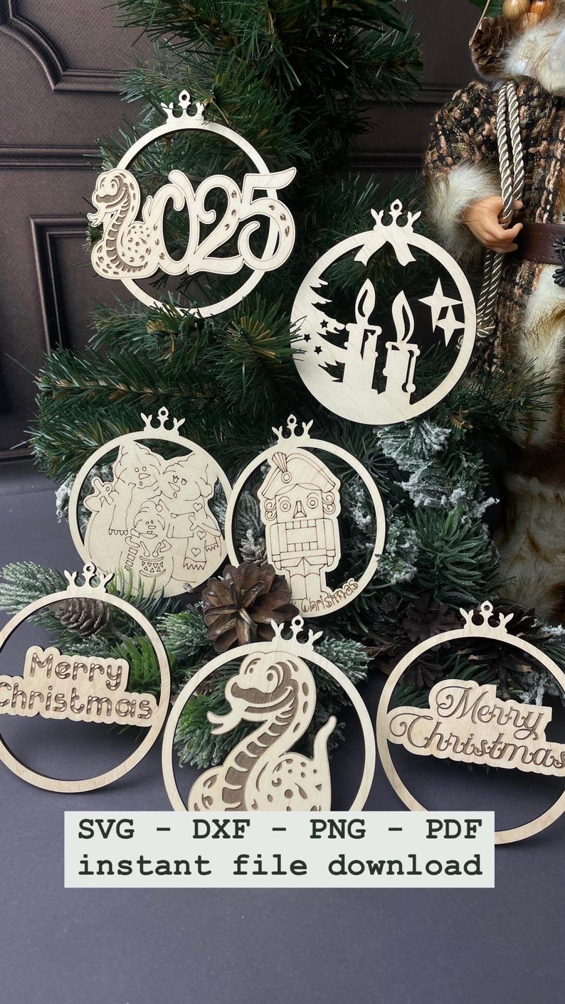 Weihnachtskugeln SVG, WeihnachtsLaserdatei, Weihnachtsschmuck, 2025