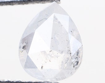 0.44 Ct, 5.9 X 4.8 X 1.9 MM, Natural Loose Diamond Milky Color Pear Shape Faceted  Diamond, Polished Diamond Ring, Mine Cut Diamond, S1182