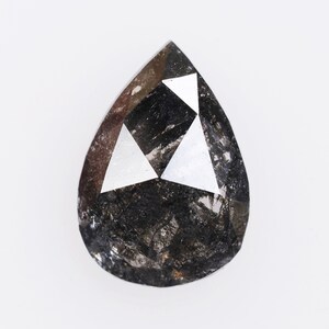 0.69 Ct, 7.8 X 5.5 X 2.0 MM, Natural Loose Diamond Black Color Pear Shape Faceted Diamond, Rustic Vintage Ring, Gift For Her, S1224