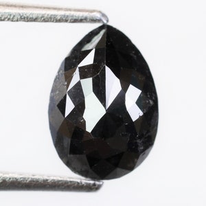 1.12 Ct, 8.8 X 6.3 X 2.6 MM, Loose Diamond Black Color Pear Shape Faceted Diamond Polished Black Diamond Ring Sparkling Diamond, S1352