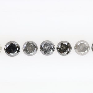 1.01 Ct, 3.0 X 1.9 MM, Natural Rustic Black Salt And Pepper Color Round Shape Brilliant Cut Diamond For Wedding Jewelry, Antique Ring, S1620