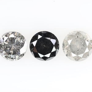 1.06 Ct, 4.5 X 2.8 MM, Natural Polished Black Salt And Pepper Color Round Shape Brilliant Cut Beautiful Diamond For Anniversary Gifts, S1621