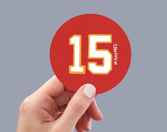 Patrick Mahomes Sticker, NFL Decal, Football Fan Gift, Laptop Sticker, Sports Decor