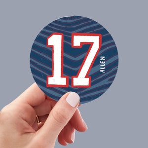 Allen #17 Sticker, Josh Allen Bills Sticker, buffalo bills sticker, lets go bills, football sticker, fantasy football sticker