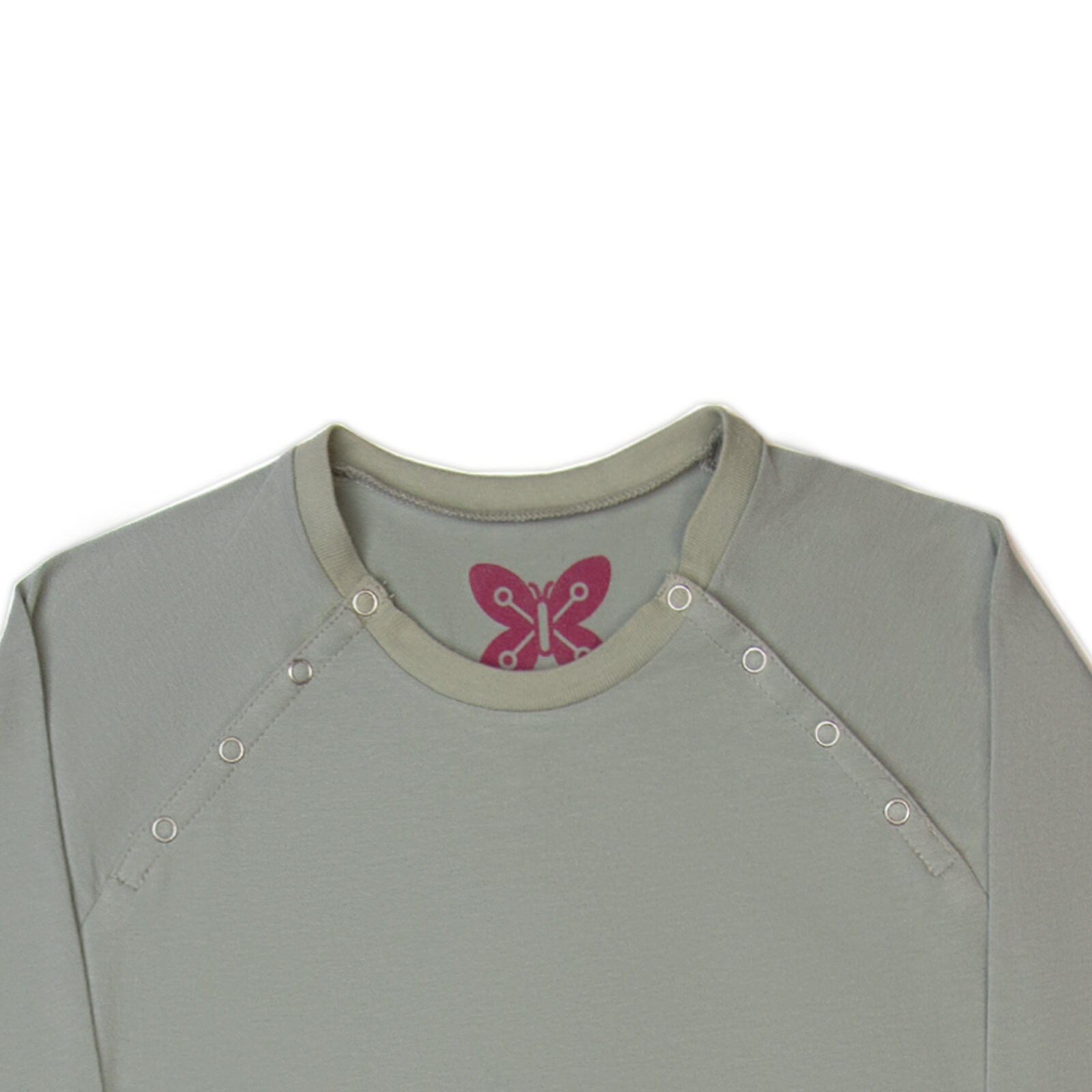 Chemo Long Sleeve Shirt With Chest Port Access in Color Sage