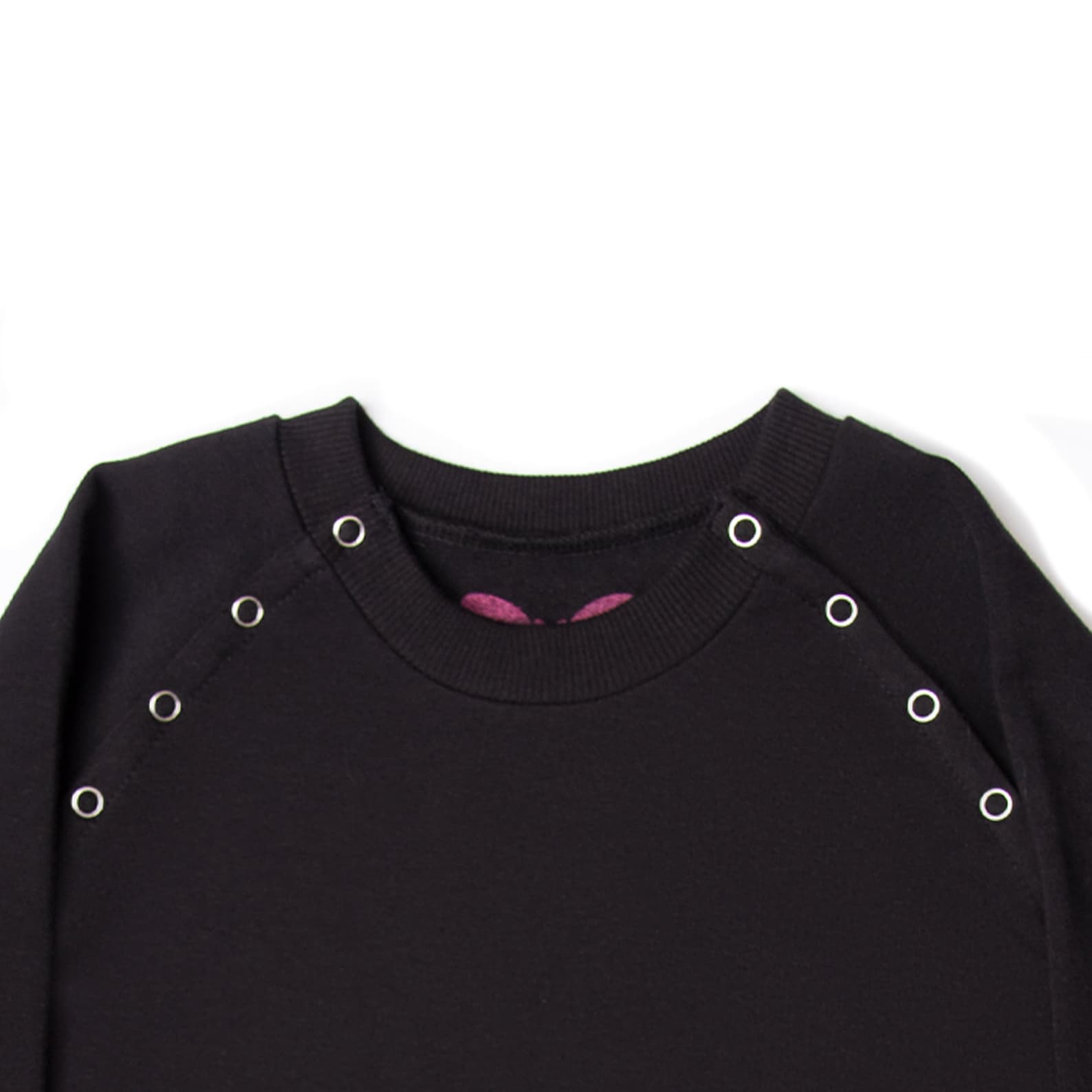 Chemo Sweatshirt With Chest Port Access in Color Black, Chemotherapy