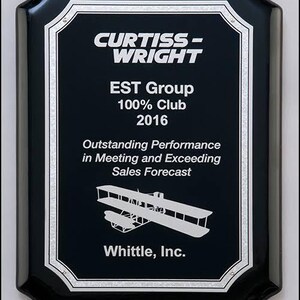 Hochglanzschwarz gebeizte Plakette - anpassbare Auszeichnung oder Geschenk | Elegante Erkennungs Plakette