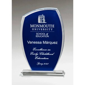 Custom Tidal Series Clear Glass with Blue Background – Personalized Plaque with Gift Tags