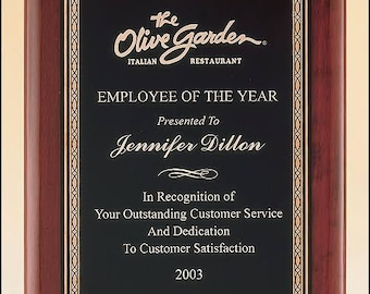 Rosewood Piano Finish Plaque with Customizable Gift - Elegant Personalized Award or Recognition Gift