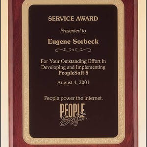 Rosewood Stained Piano Finish Plaque with Customizable Gift – Elegant Award or Keepsake